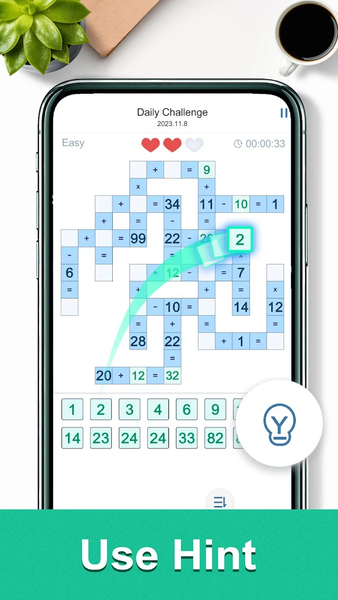 CrossMaths: Number Puzzle Game - Gameplay image of android game