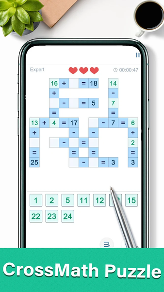 CrossMaths: Number Puzzle Game - Gameplay image of android game