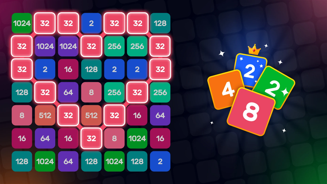 ۲۲۴۸ - Merge Tile Number Game - عکس بازی موبایلی اندروید