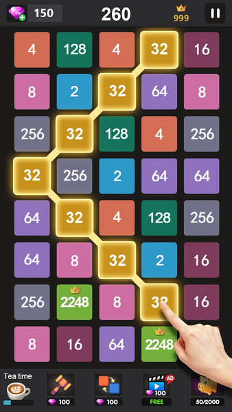 2248 - 2048 puzzle games - Gameplay image of android game