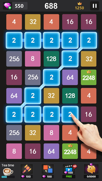 2248 - 2048 puzzle games - Gameplay image of android game