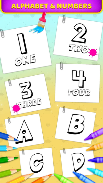 Alphabet and Numbers Coloring - عکس برنامه موبایلی اندروید