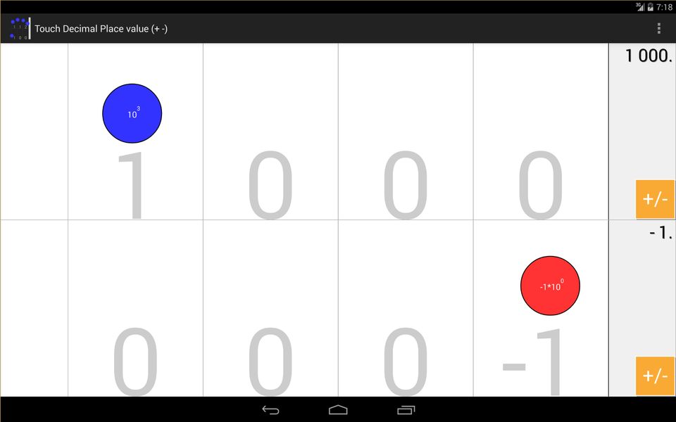 Touch decimals Place value - Image screenshot of android app