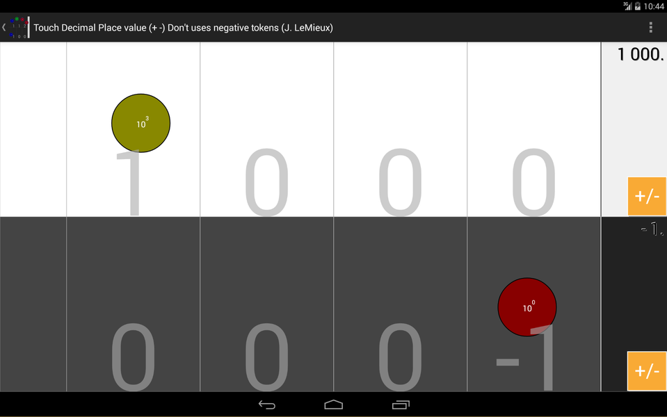 Touch decimals Place value - Image screenshot of android app