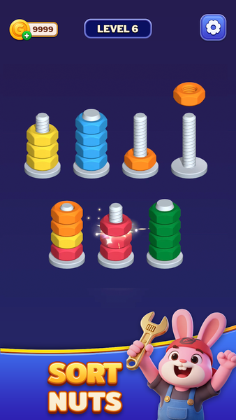 Nuts Spinner - Nut Sort Puzzle - Gameplay image of android game