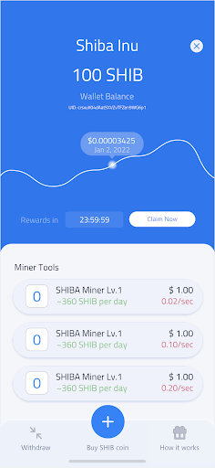 SHIBA Miner by NVS - عکس برنامه موبایلی اندروید