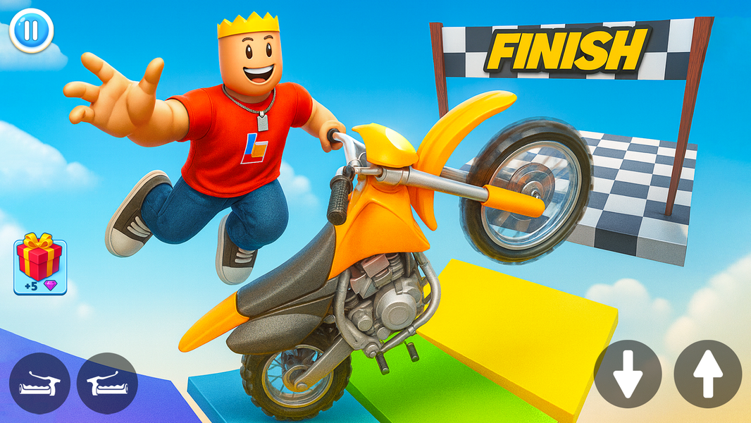 Obby Bike Parkour Challenge - عکس بازی موبایلی اندروید