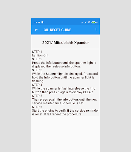 Reset Oil Service Guide Lite - عکس برنامه موبایلی اندروید