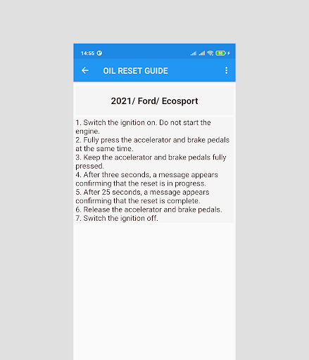 Reset Oil Service Guide Lite - عکس برنامه موبایلی اندروید