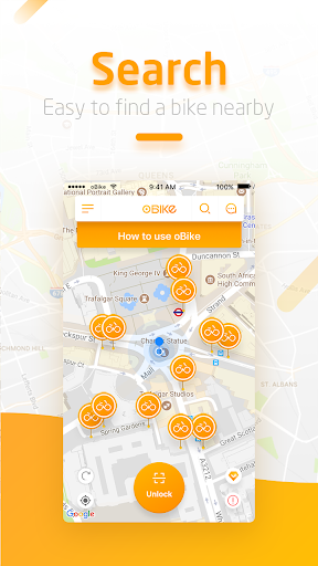 oBike-Stationless Bike Sharing - Image screenshot of android app