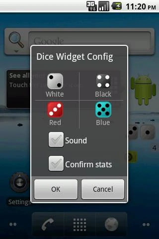 Dice Widget - عکس برنامه موبایلی اندروید