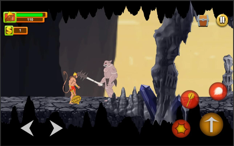 Hanuman Adventure Indian game - Gameplay image of android game