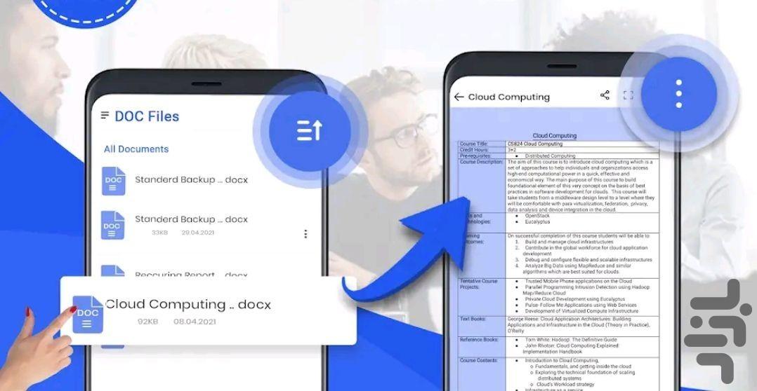 بازکردن فایل ورد word - عکس برنامه موبایلی اندروید