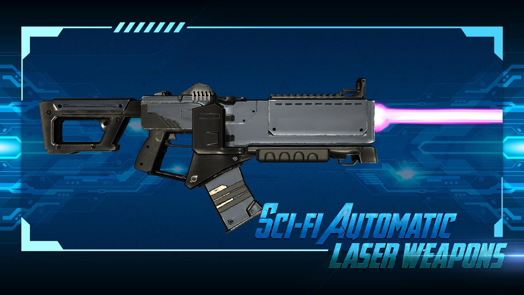 Sci-fi automatic laser weapons - Gameplay image of android game