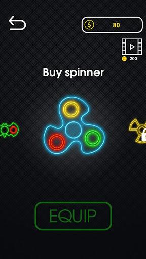 Fidget spinner neon glow joke app - Gameplay image of android game