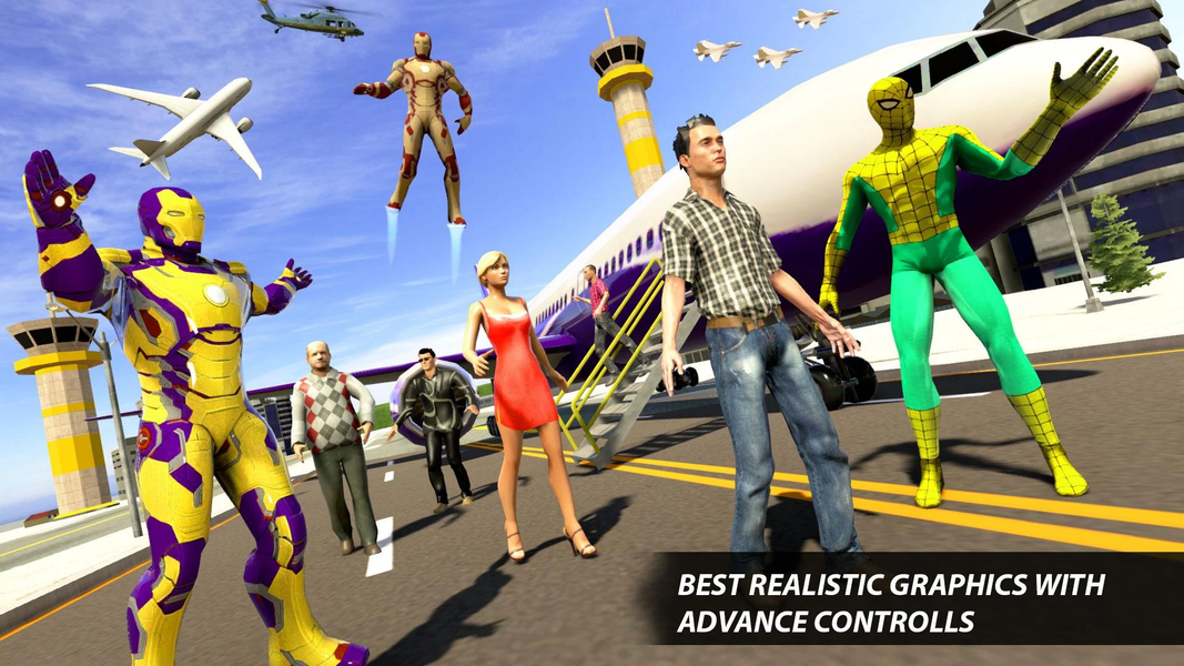 Superhero Airplane Pilot Sim - Gameplay image of android game