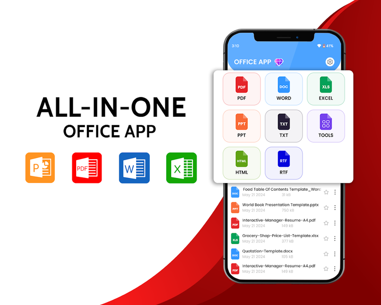 Office Lite - PDF, Word, Sheet - عکس برنامه موبایلی اندروید