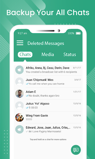Recover Deleted Chat & Media - عکس برنامه موبایلی اندروید