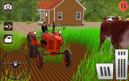 Land Tractor Farming Sim - Gameplay image of android game