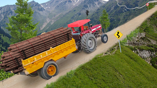 Hill Tractor Trolley Simulator - Gameplay image of android game