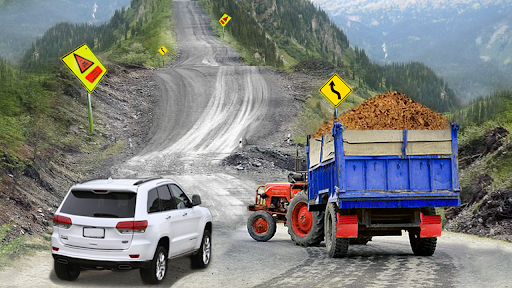 Hill Tractor Trolley Simulator - Gameplay image of android game