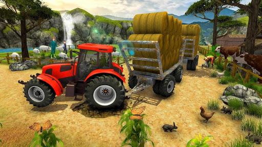Hill Cargo Tractor Trolley Simulator Farming Game - Gameplay image of android game