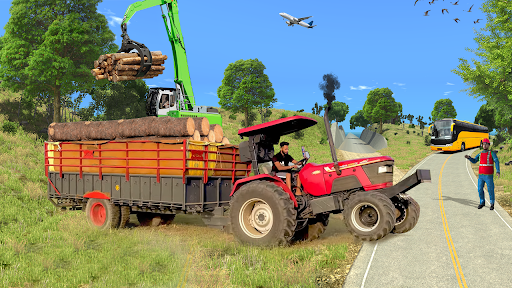 Hill Tractor Trolley Simulator - Gameplay image of android game