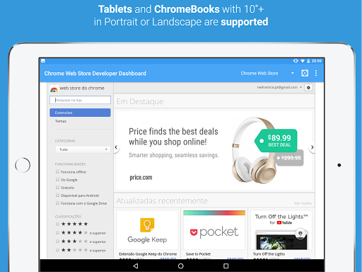 Developer Dashboard for Chrome Web Store - Image screenshot of android app