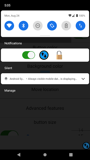Always visible mobile data - Image screenshot of android app