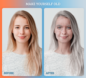 Old Age - old face on photo - Image screenshot of android app