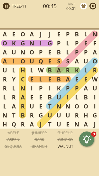 Word Search:Brain Puzzle Game - Gameplay image of android game