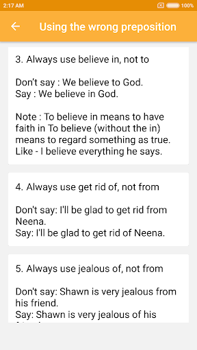 Common Mistakes in English - Image screenshot of android app