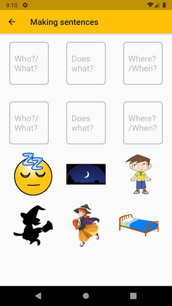 Making sentences - Image screenshot of android app