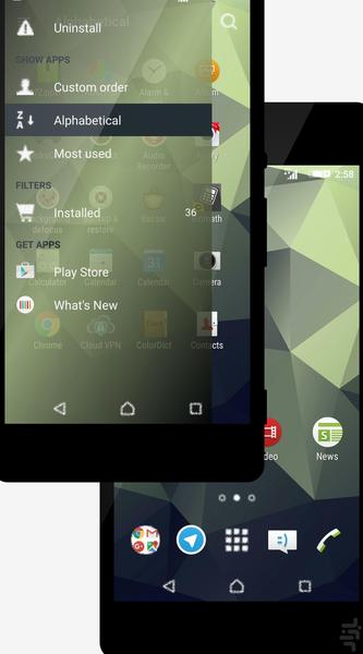 پوسته Olive Polygonal گوشی های سونی - Image screenshot of android app