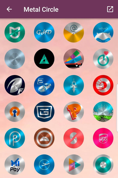 Metal Circle - Icon Pack - عکس برنامه موبایلی اندروید