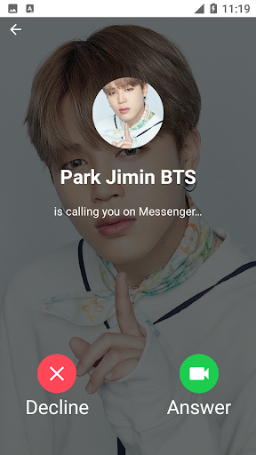 Park Jimin BTS Fake Call - Image screenshot of android app