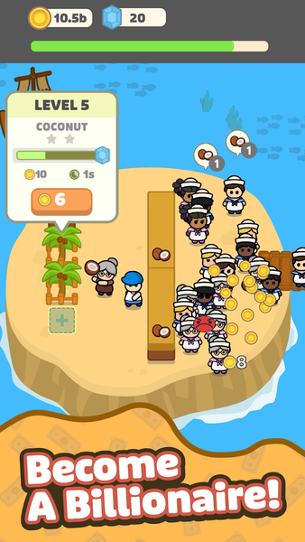 Idle Coconut Island - عکس بازی موبایلی اندروید