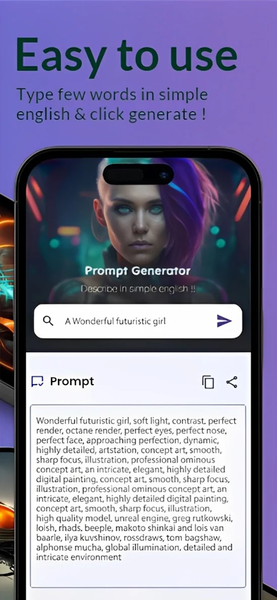 Midjourney Prompt Generator Ai - عکس برنامه موبایلی اندروید