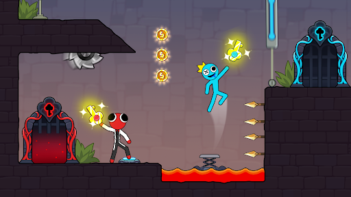 Stickman Red boy and Blue girl - Gameplay image of android game