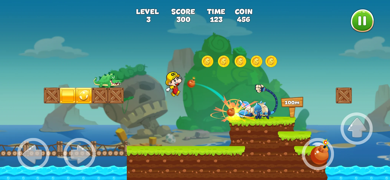 Bean's World Super: Run Games - Gameplay image of android game