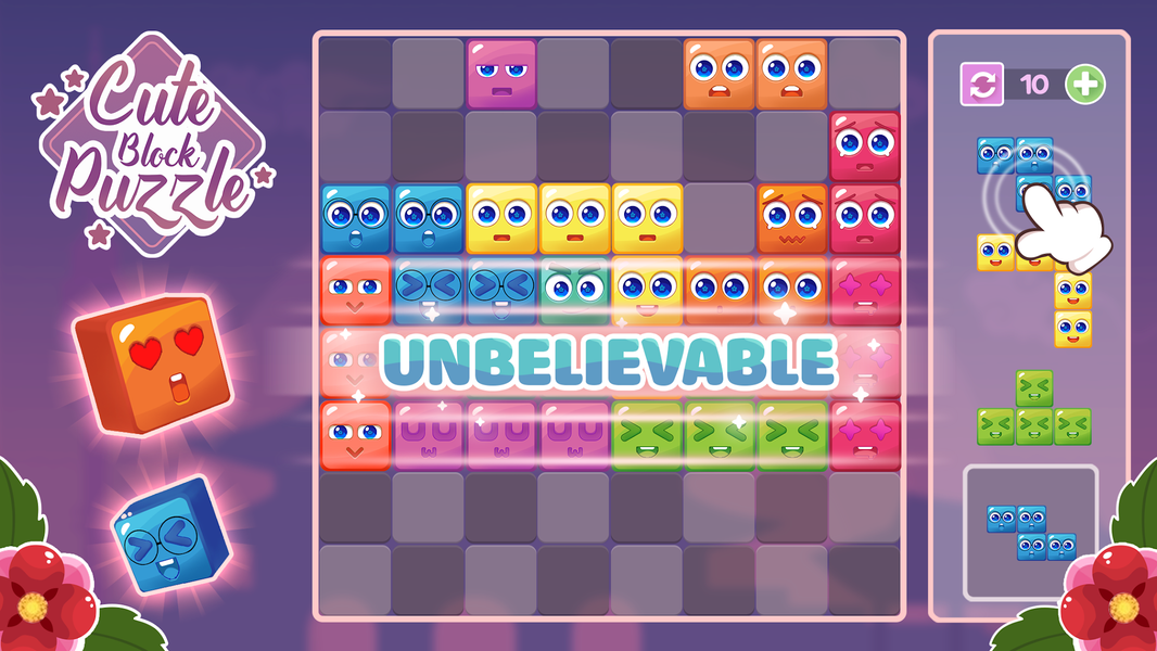 Cute Block Puzzle: Kawaii Game - Gameplay image of android game