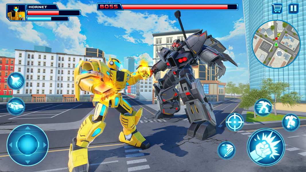 Robot Car Transform Fight Game - Gameplay image of android game