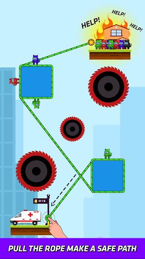 Rope Hero Rescue: Brain Game - Gameplay image of android game