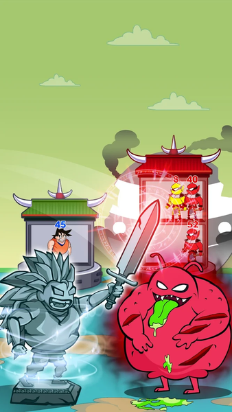 Stick Hero Wars: Dragon Tower - Gameplay image of android game