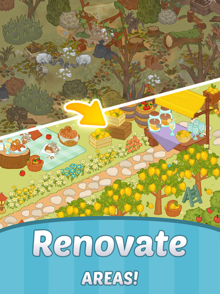 Merge Cartoon : Renovate Town - Gameplay image of android game