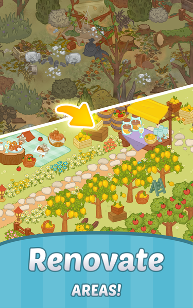 Merge Cartoon : Renovate Town - Gameplay image of android game