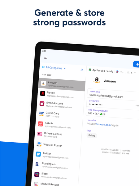 ۱Password: Password Manager - عکس برنامه موبایلی اندروید