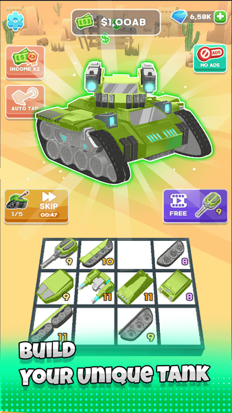 Idle Merger: Tank Battle - Gameplay image of android game