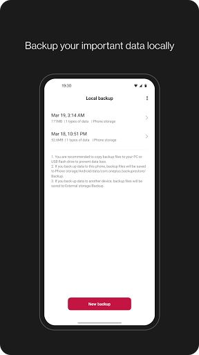 Clone Phone - OnePlus app - Image screenshot of android app
