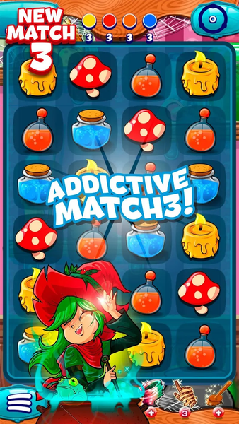 The Apprentice Witch - Match 3 - Gameplay image of android game
